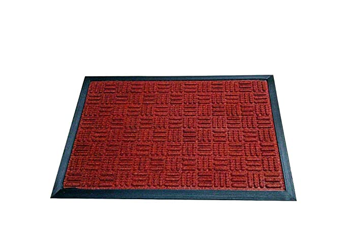 Mats Avenue Two Rubber and PP Heavy Duty Doormat (40x60 cm, Reddish Brown and Grey Color)