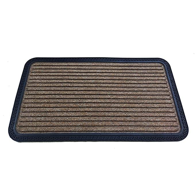 Mats Avenue PP and Rubber Backed Striped Patterned Door Mat (40x70cm), Light Brown