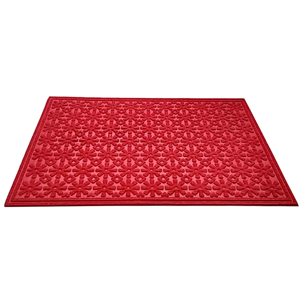 Mats Avenue Two Heavy Duty Light Weight Flexible Rubber and PP Doormats (40x60cm), Vibrant Red and Chocolate