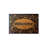 Mats Avenue Anti-Slip Coir and Rubber Rectangular Welcome Doormat (40x60cm), Black & Beige