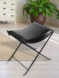 Naturals Export Handmade Leather Butterfly Folding Chair with Powder Coated (Dark Brown) - 17x19x18 Inches