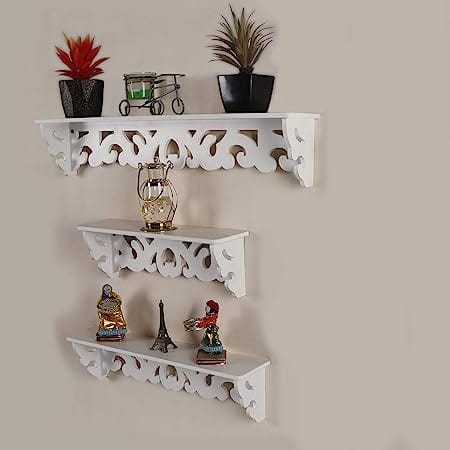 Raytrees Wooden Wall Shelves For Home décor- Set of 3