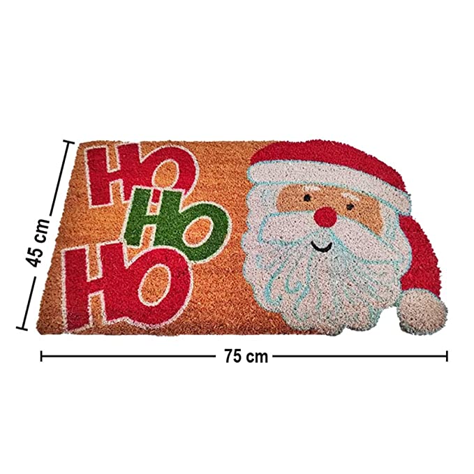 Mats Avenue Beautiful Christmas Theme Multi Color Heavy Duty Coir Door Mat (45x75cm, Set of 2)