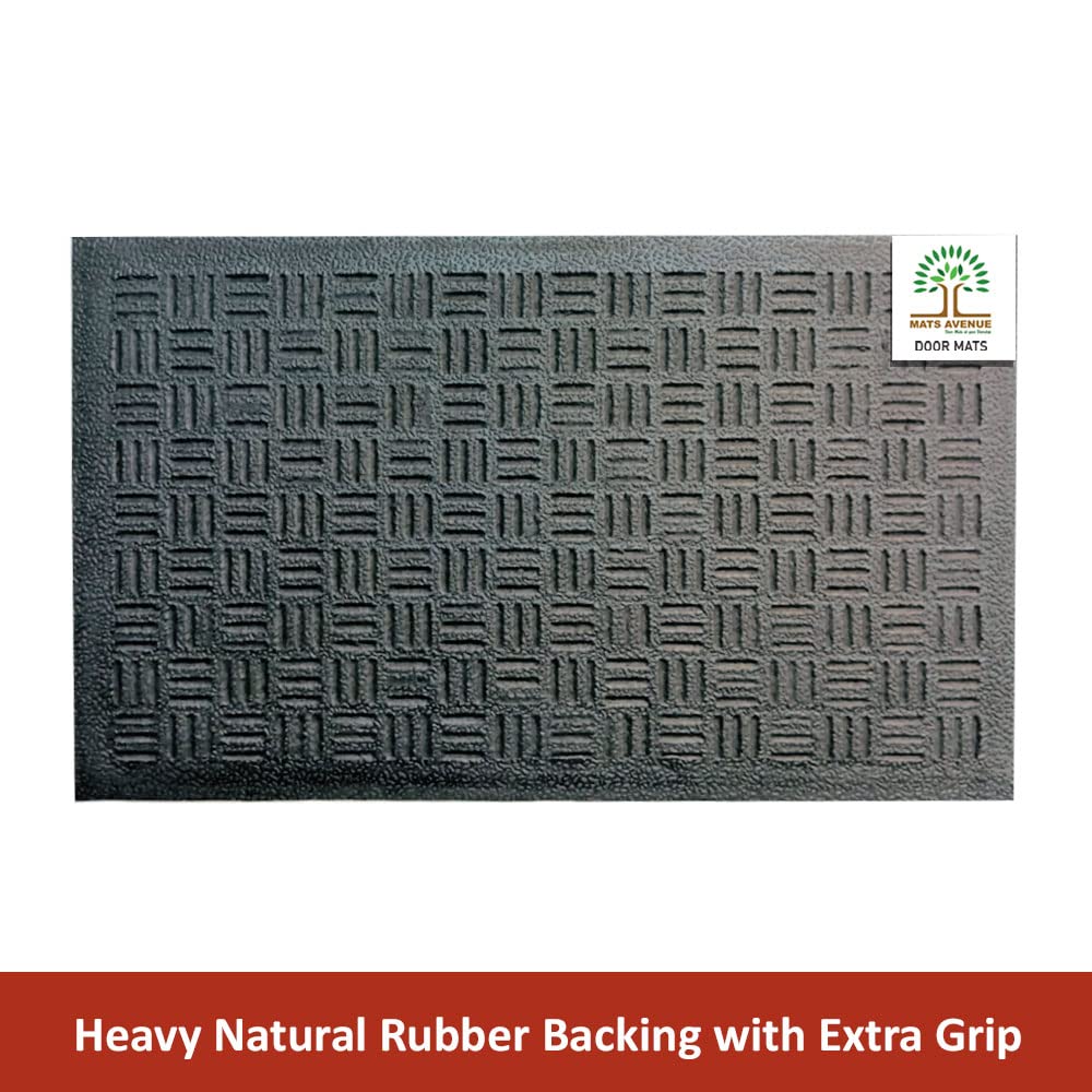 Mats Avenue Geometric Pattern PP Rubber Large Door and Floor Mat (45x75cm), Green