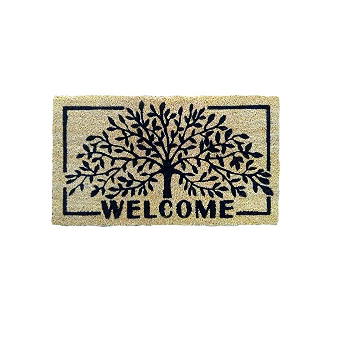 Mats Avenue EverGreen Tree PatternCoir Door Mat (40cmx70cm), Eminent Black