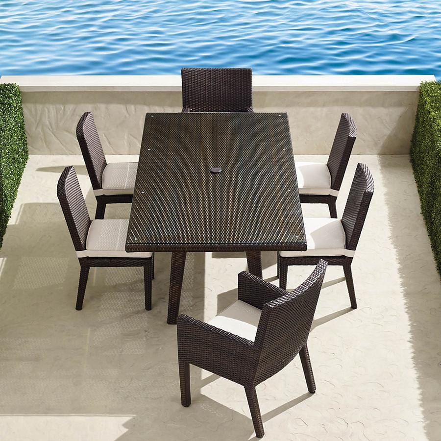 Dreamline Outdoor Garden Patio Dining Set(1+6) 6 Chairs And 1 Table Set (Dark Brown)
