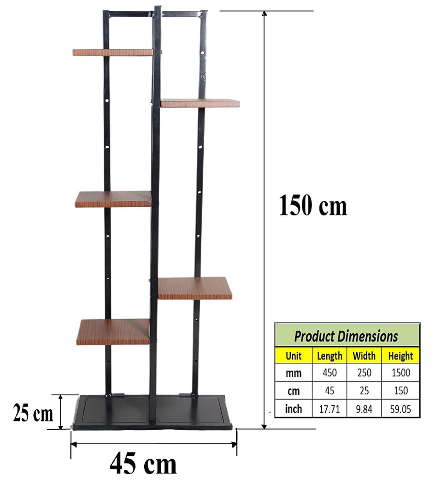 Buy 5 Tier Metal Planter Stand (Wooden Finish) at Best Price in India