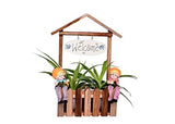 The Weaver's Nest Wooden Welcome Decorative Fence Planter (30 X 16 X 40 cm)