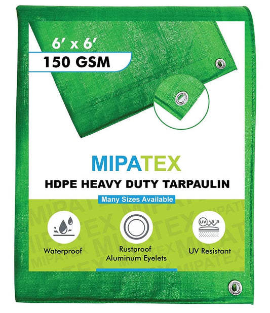 Mipatex Tarpaulin Waterproof Sheet (150 GSM, Green/ White)