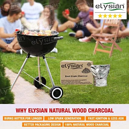 Elysian Natural Wood Charcoal for Barbecue/Angeethi