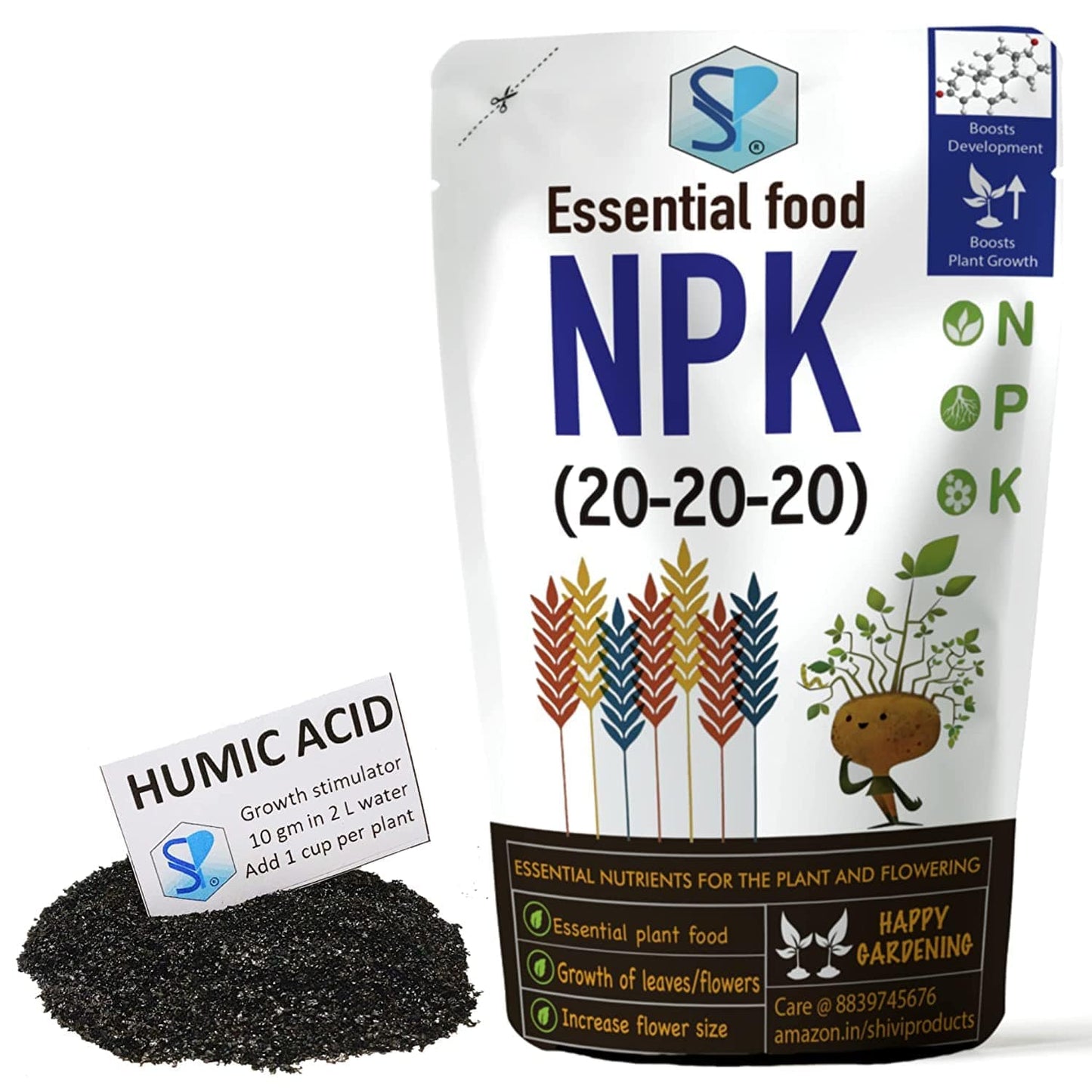 Shiviproducts NPK 20-20-20 Fertilizers + Organic Humic Acid Fertilizer (Free Sample)