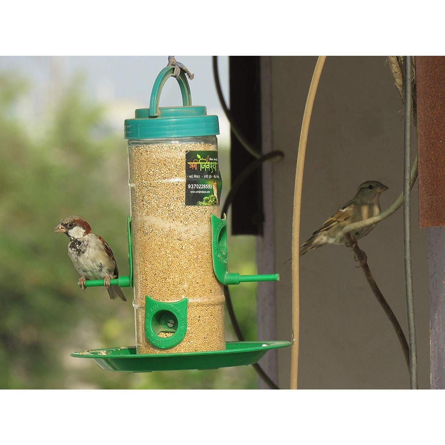 Amijivdaya Bird Food Feeder With Handle (Large)