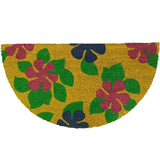 Mats Avenue Half Moon Floral Coir Door Mat (50x90 cm), Large