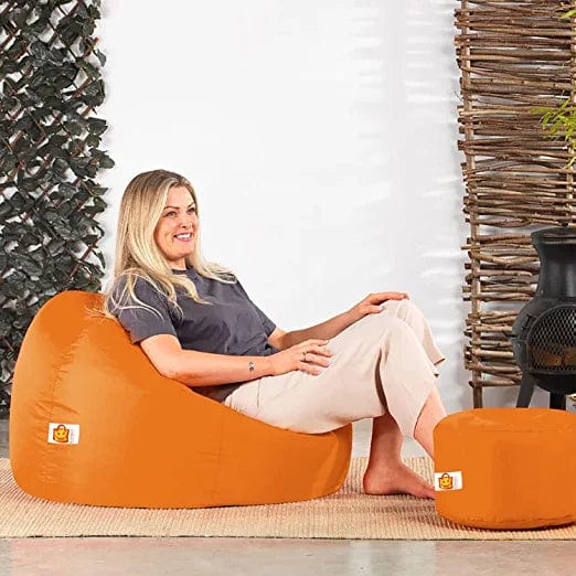 Kushuvi Bean Bag Chair & Footrest Filled with Beans