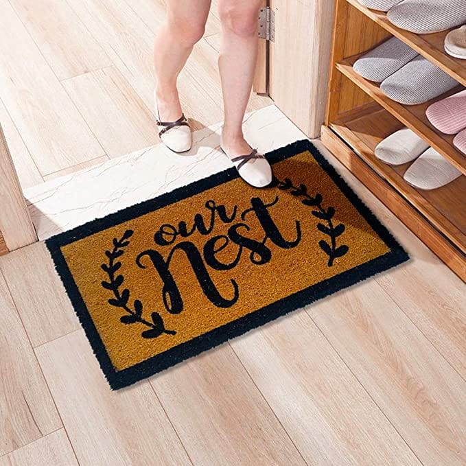 Mats Avenue Home Theme Printed Natural Coir Door Mat (40x60cm), Brown