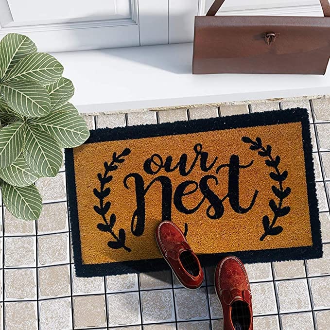 Mats Avenue Home Theme Printed Natural Coir Door Mat (40x60cm), Brown