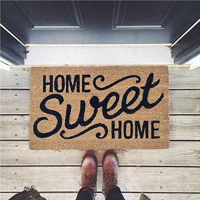 Mats Avenue Home Sweet Home Brown Coir Doormat (40X60cm) - Set of 1