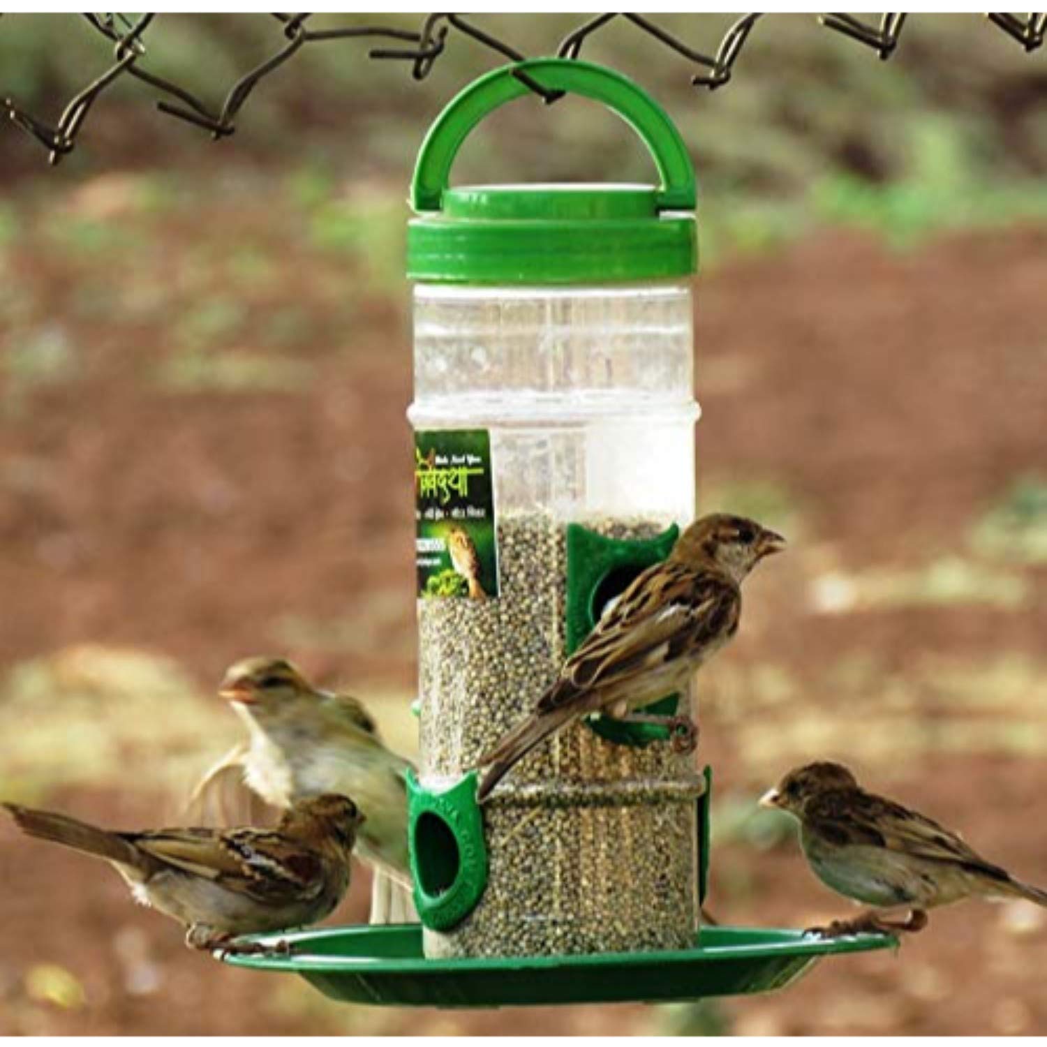 Amijivdaya Bird Food Feeder With Hut (Small)