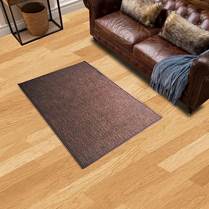 Mats Avenue PP and Rubber Anti Skid Large Floor and Door Mat (Brown)