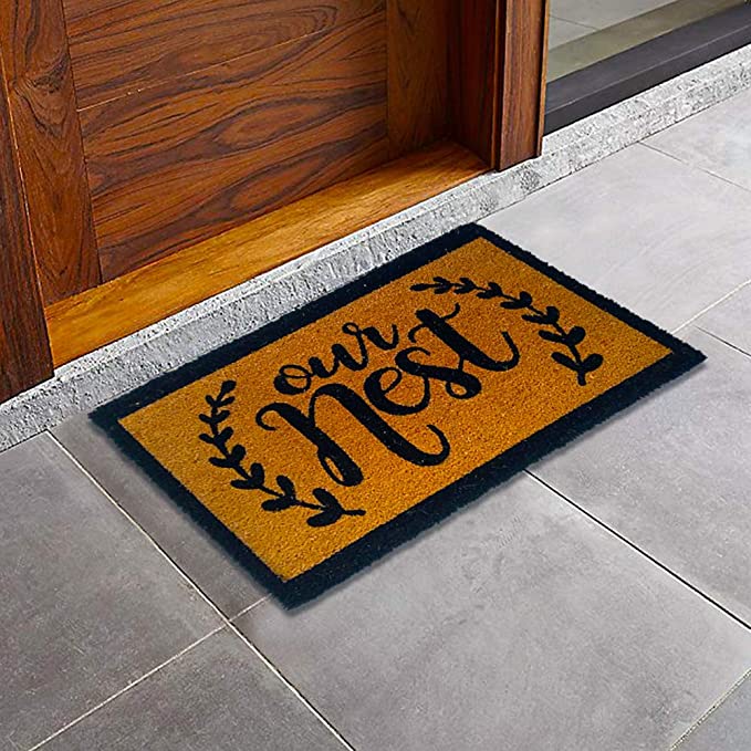 Mats Avenue Home Theme Printed Natural Coir Door Mat (40x60cm), Brown