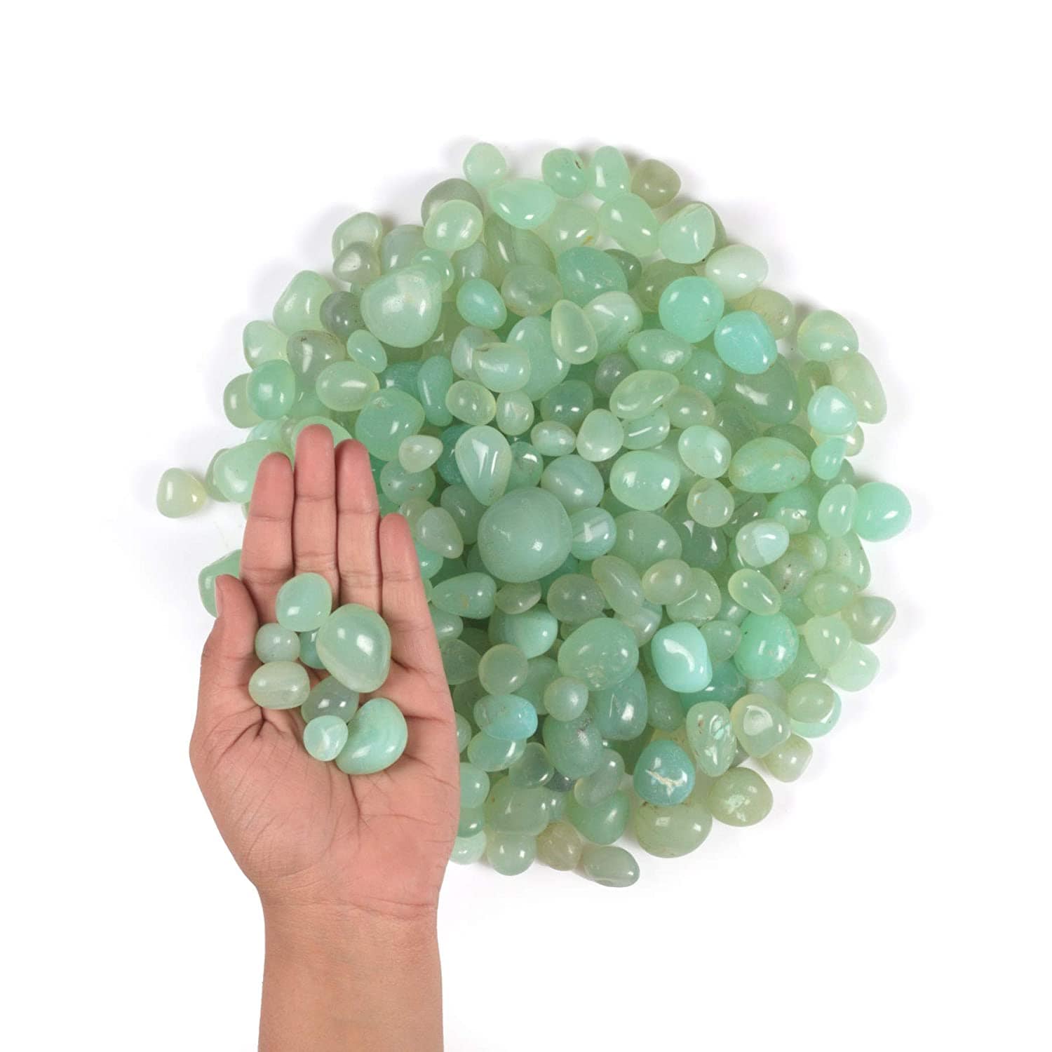 StoneStories Mint Green Polished Stones (2 Kgs, 20-30 MM)