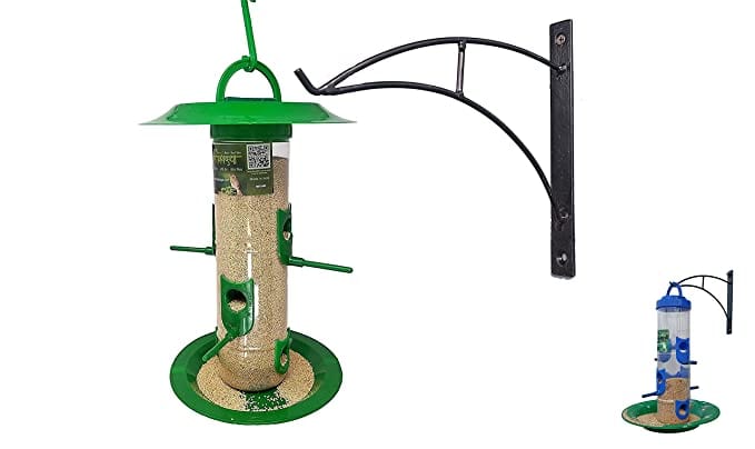 Amijivdaya Hut Bird Feeder With Wall Mount Stand (Large)