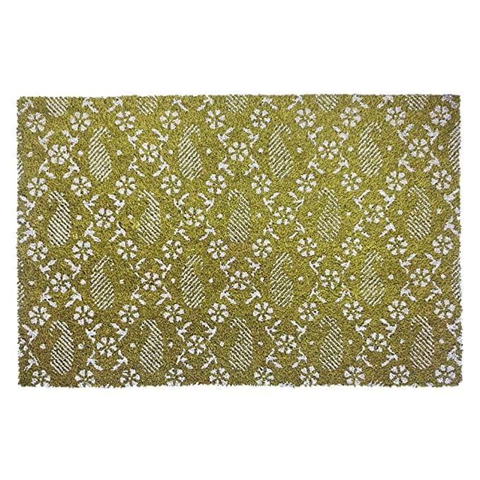 Mats Avenue Extra Large Beautiful Paisley Pattern Coir Doormat (60x90cm), Green