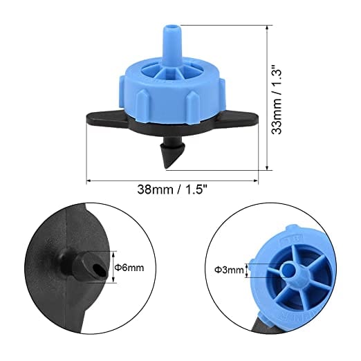 DASHANTRI Adjustable Irrigation Compensating Dripper/Emitter Dripper |(8Ltr./Hour)