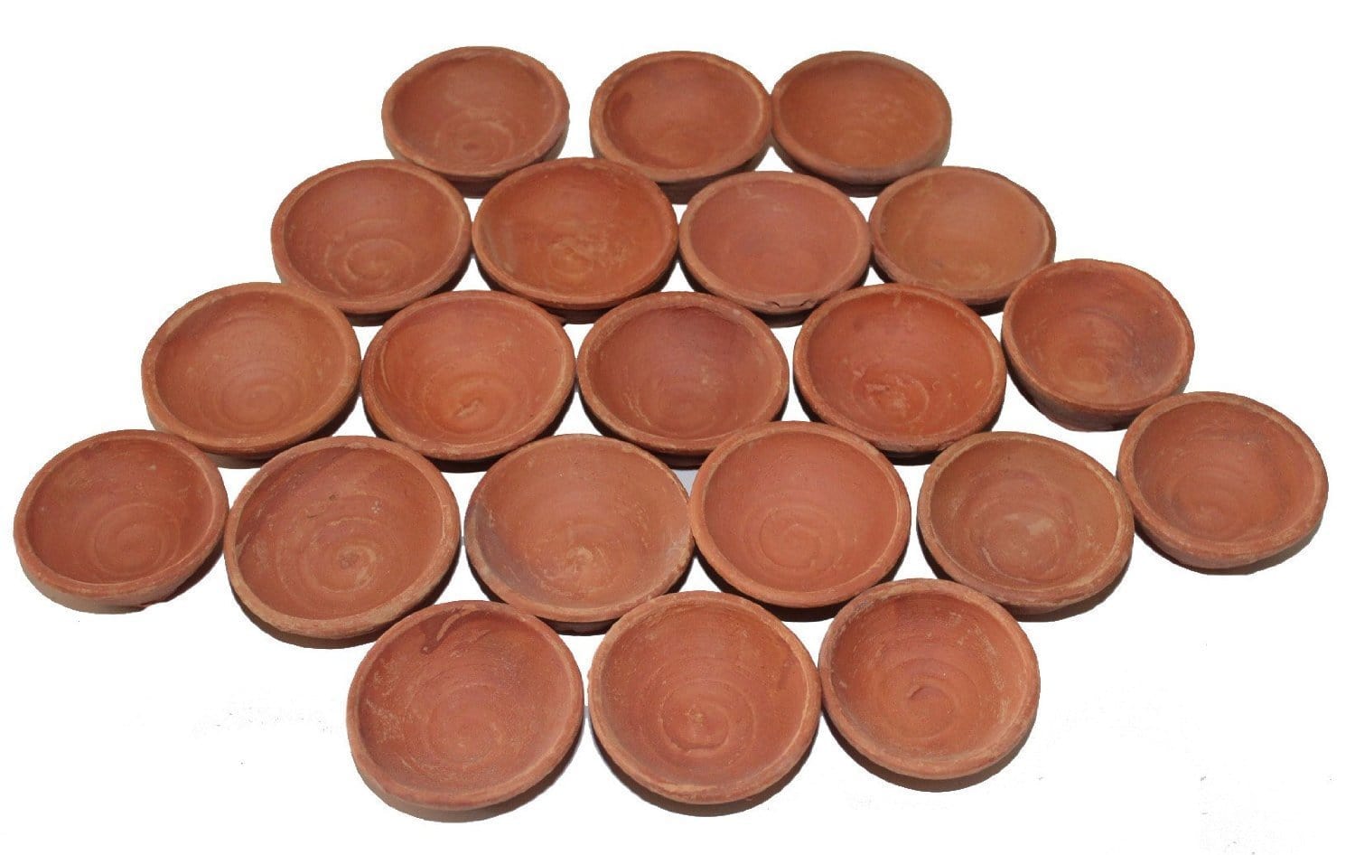 Om Craft Villa Diwali Handcrafted Clay Lamps (Brown) - Pack of 51 Pieces