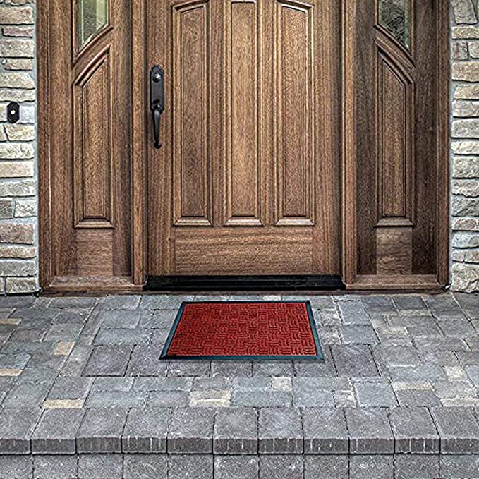 Mats Avenue PP and Rubber Backed Molded Patterned Doormat (40x60cm), Red