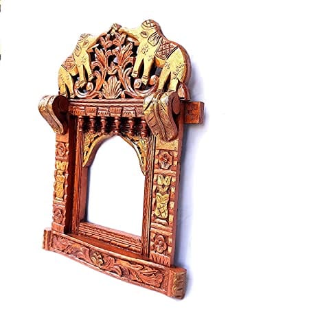 Orbit Art Gallery Hand Crafted Elephant Design Wooden Jharokha (Multicolor) 27 Inches