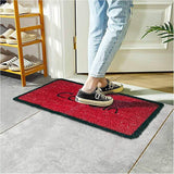 Mats Avenue Come in Theme Printed Natural Coir Door Mat (35x70cm), Red Base