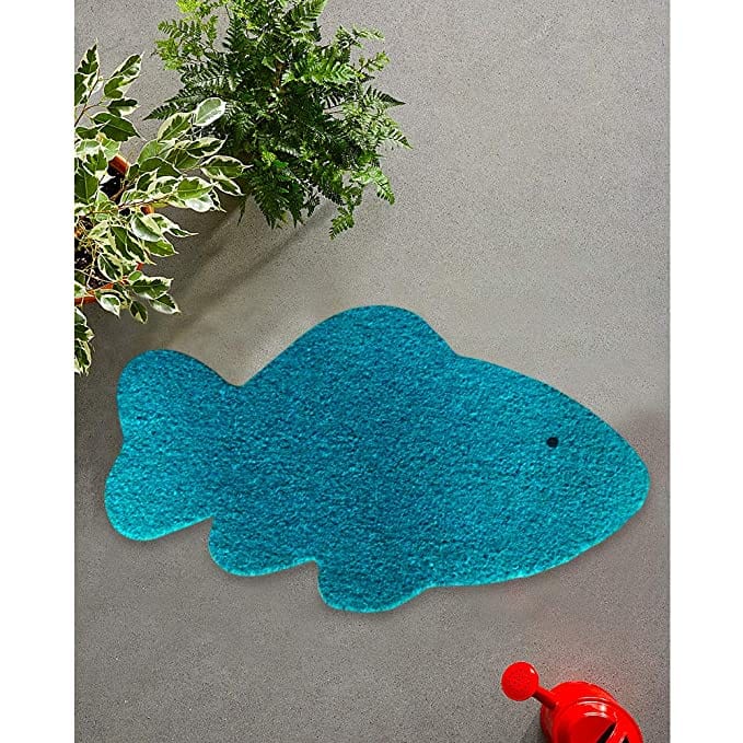 Mats Avenue Fish Shaped Coir Doormat with Thick Rubber Backing (40x70cm)