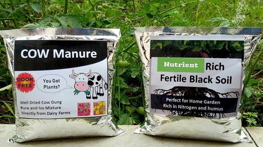 Shiviproducts Fertile Nutrient Rich Black Soil and Dried Cow Manure (2.5 Kg + 2 Kg) With Free Seeds