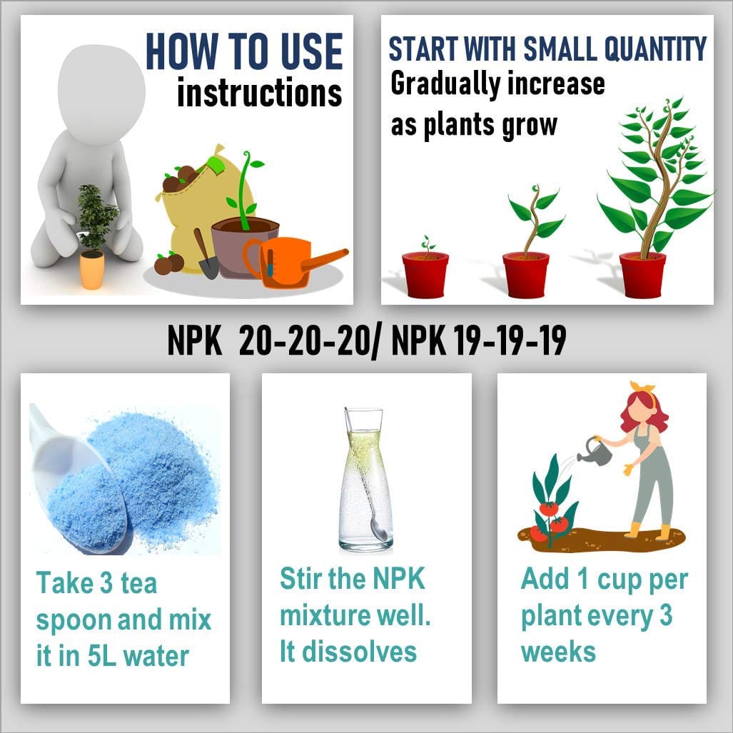 Shiviproducts NPK 20-20-20 Fertilizers + Organic Humic Acid Fertilizer (Free Sample)