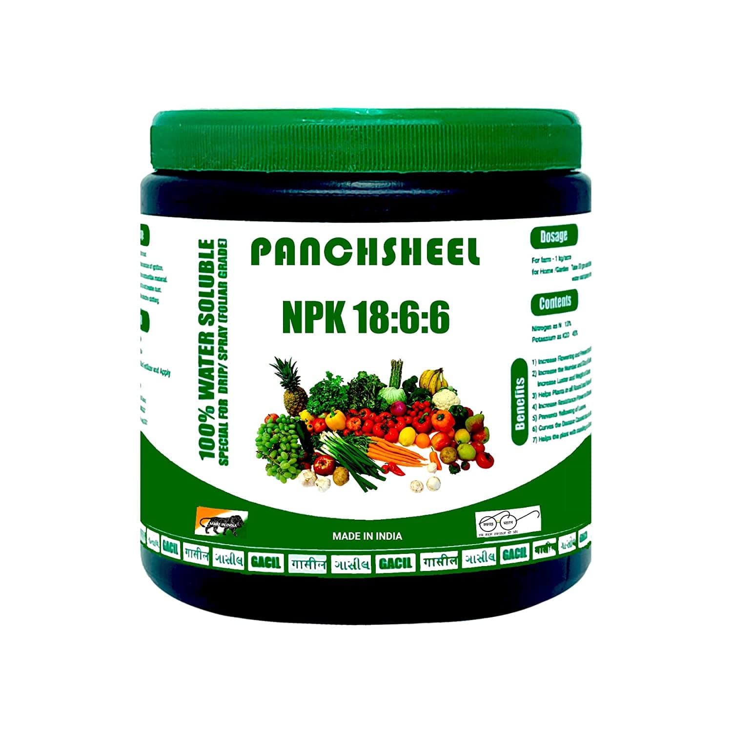Panchsheel NPK Fertilizer -18:6:6 + 15% Sulphur (100% Water Soluble) 250 gms