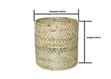 The Weaver's Nest Handmade Natural Cane Planter (H:25 cm, Dia: 25cm)