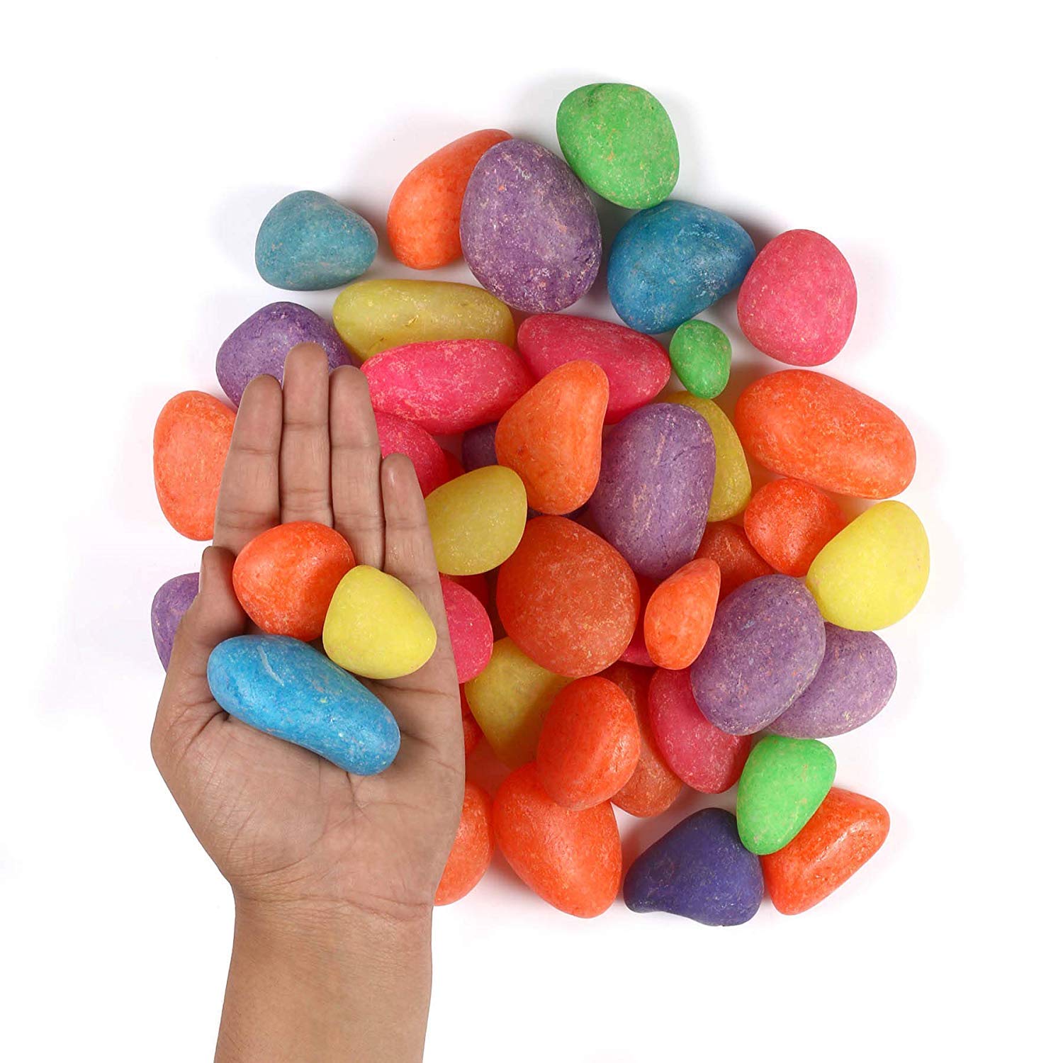 StoneStories Multicolour Rainbow Candy Pebbles (1 Kg, 20-40 MM)