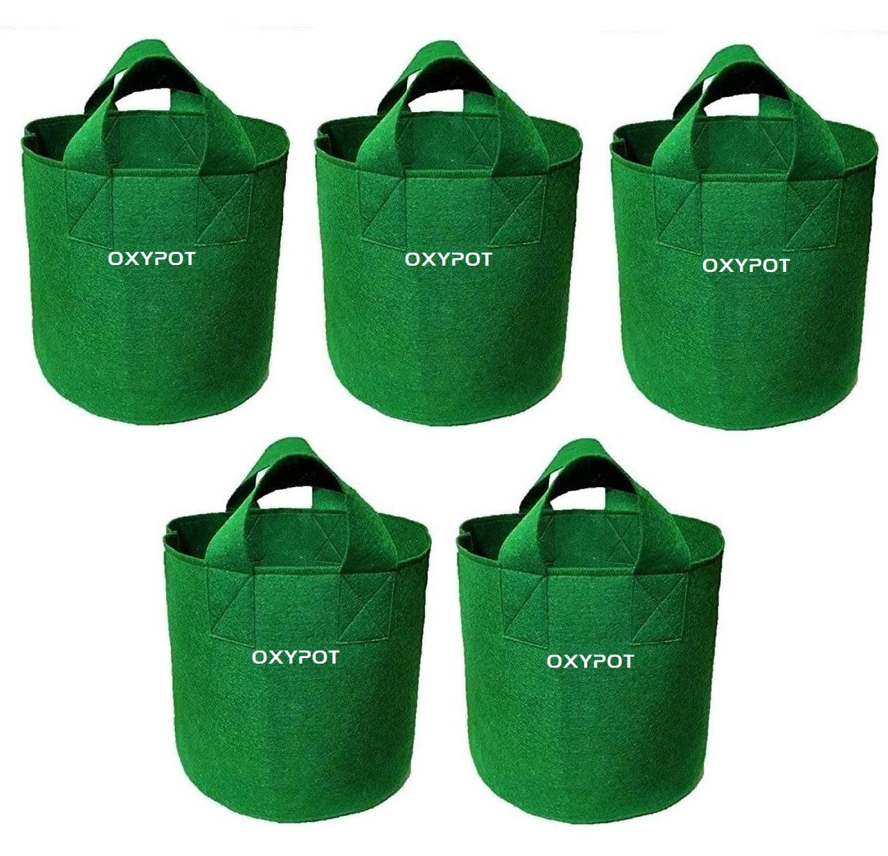 Oxypot 350 GSM Geo Fabric Grow Bags (5 Gallons)- Pack of 5