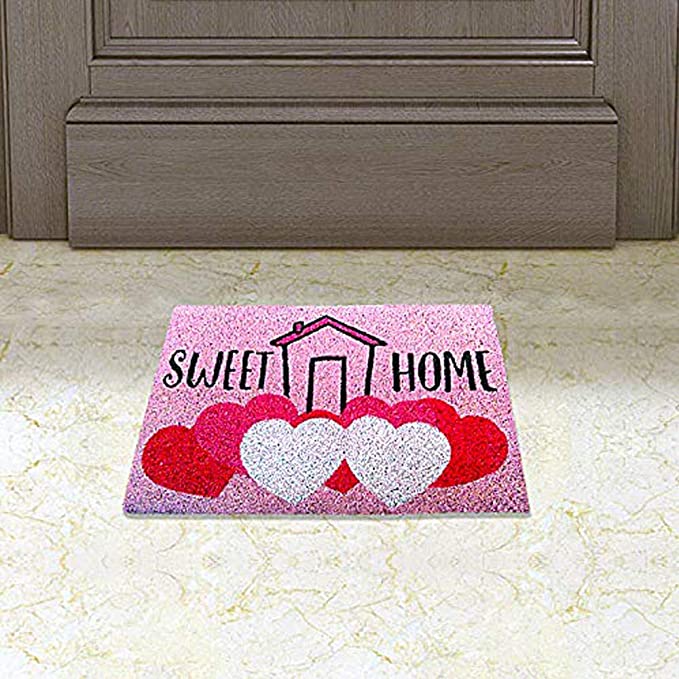 Mats Avenue Beautiful Sweet Home Theme Coir Doormat with Strong Rubber (40x60cm)