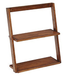 Lycka Birch Wood Wall Mounted/ Floor Standing 2 Tier Ladder Shelf