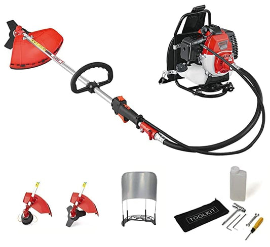 9T9 52CC 2 Stroke Petrol Brush Cutter Backpack (With Attachments)