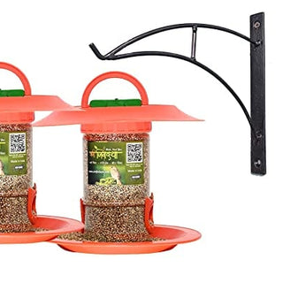 Hut Bird Feeder With Wall Mount Stand (Small) - 2 Pieces