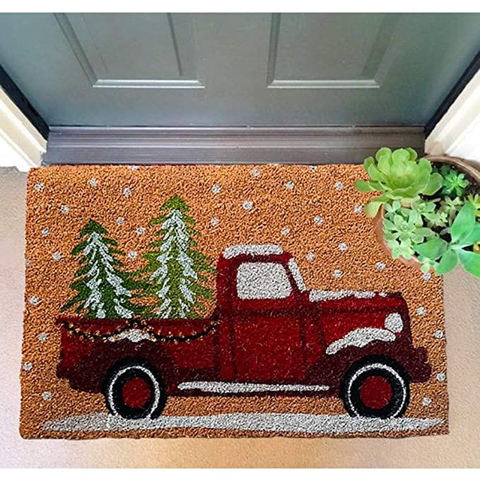 Mats Avenue Heavy Duty Coir Natural Printed Welcome Christmas Theme Door Mat (60x90 cm)