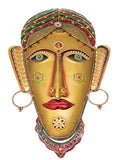 Orbit Art Gallery Wall Hanging Terracotta Hand Carved Mask (Set of 1)
