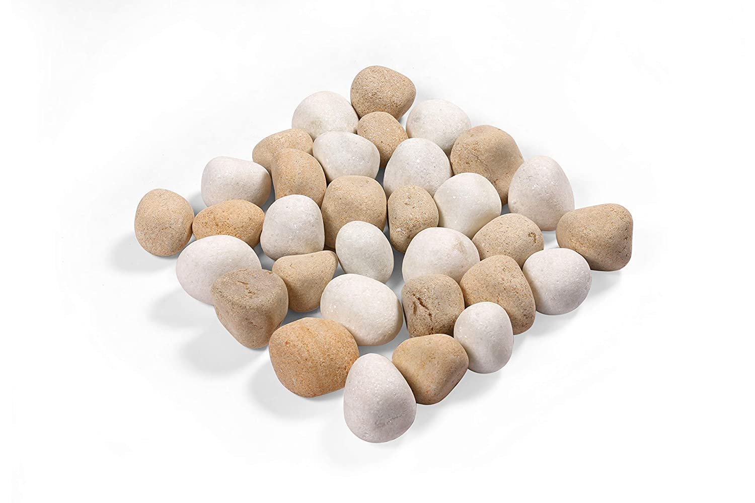 StoneStories Snow-White And Yellow Mixed Stones (15 Kgs, 2-3 Inches)