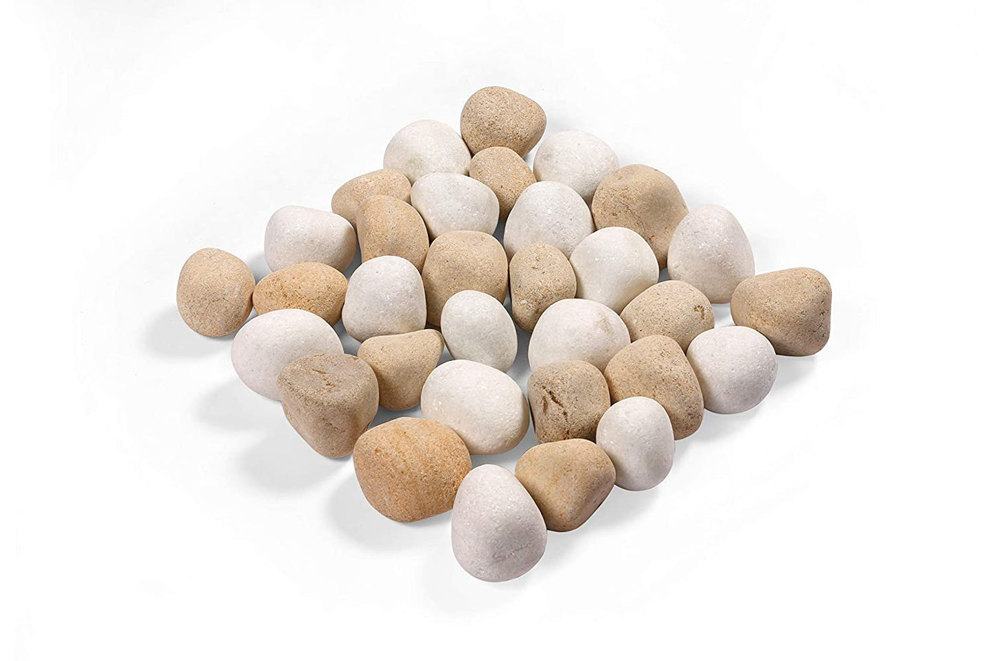 StoneStories Snow-white And Yellow Mixed Stones (1 Kg, 2-3 Inches)