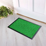 Mats Avenue PP Rubber Backed Molded Patterned Green Doormat (40x60cm) - Set of 2