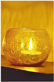 Om Craft Villa Glass Tea Light Candle Holder (Yellow Color)