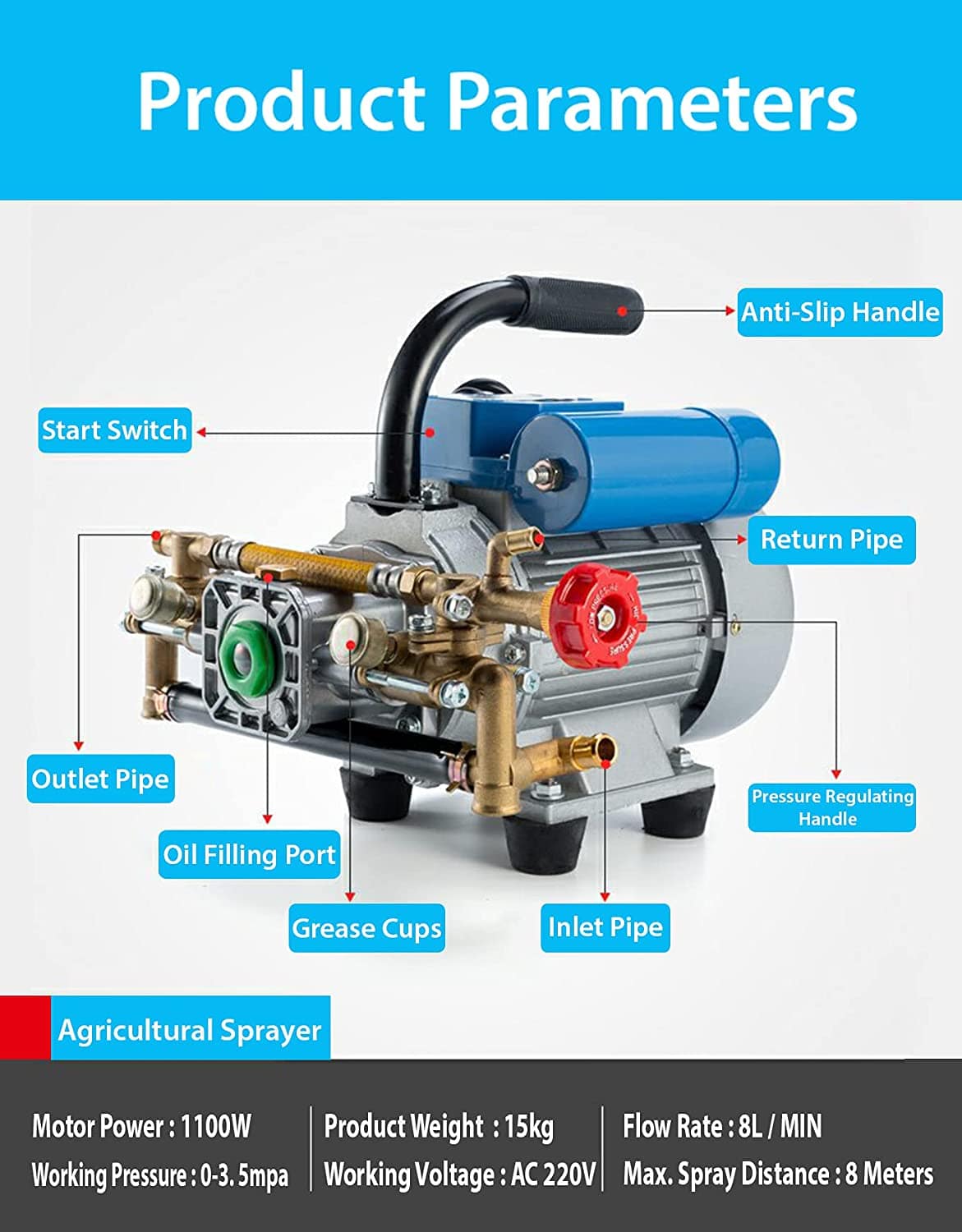 Neptune Simplify Farming Electric Portable Sprayer Pump (1100 W)